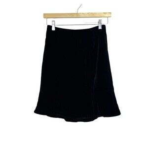 Wolk Morais Runway Women’s Black Velvet Mini Skirt Size Small